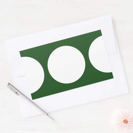 Witte cirkels op groen rechthoekige sticker (Envelop)