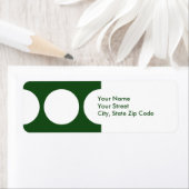 Witte cirkels op groen retouradres label (Insitu)