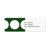 Witte cirkels op groen retouradres label (Voorkant)