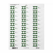 Witte cirkels op groen retouradres label (Full Sheet)
