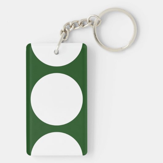 Witte cirkels op groen sleutelhanger (achterkant)