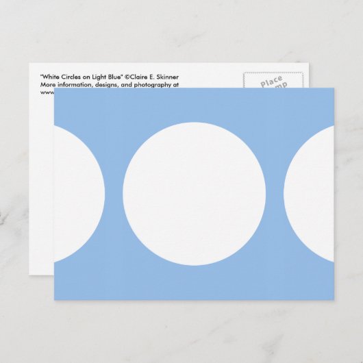 Witte cirkels op lichtblauw Briefkaart (Voorkant / Achterkant)