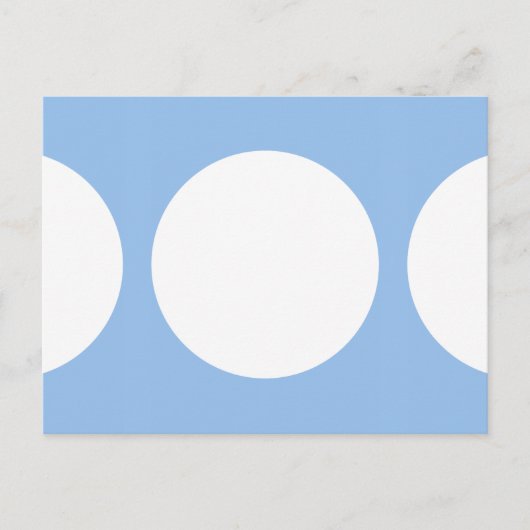 Witte cirkels op lichtblauw Briefkaart (Voorkant)