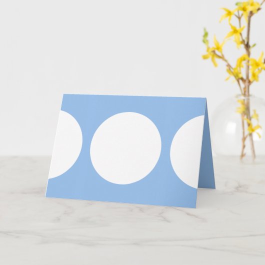 Witte Cirkels op Lichtblauw Kaart (Gele Bloem)