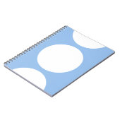 Witte cirkels op lichtblauw notitieboek (Linkerzijde)