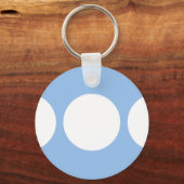 Witte cirkels op lichtblauw sleutelhanger (Voorkant)