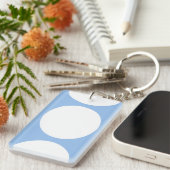 Witte cirkels op lichtblauw sleutelhanger (Voorkant Rechts)