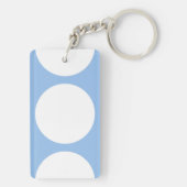 Witte cirkels op lichtblauw sleutelhanger (achterkant)