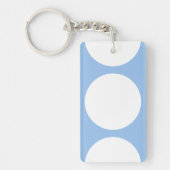 Witte cirkels op lichtblauw sleutelhanger (Voorkant)
