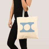 Witte cirkels op lichtblauw tote bag (Voorkant (product))