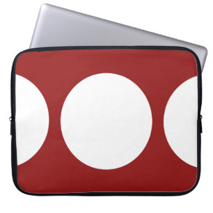 Witte cirkels op rode laptophoes laptop sleeve