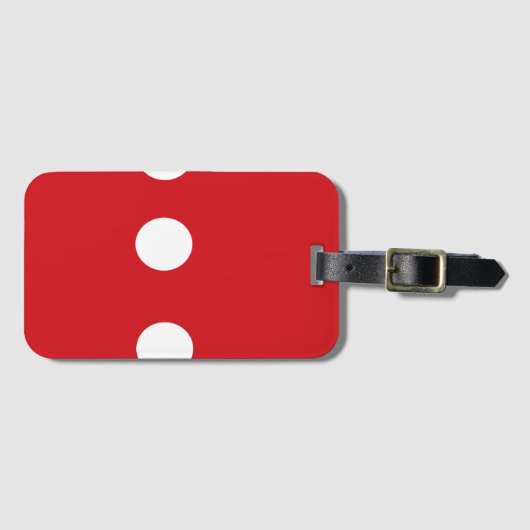 Witte cirkels op rood bagagelabel (Voorkant (horizontaal))