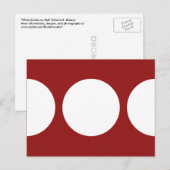 Witte cirkels op rood Briefkaart (Voorkant / Achterkant)
