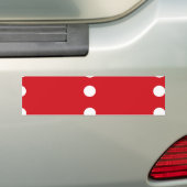 Witte cirkels op rood bumpersticker (Op auto)