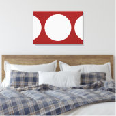 Witte cirkels op rood canvas afdruk (Insitu (Slaapkamer))
