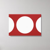 Witte cirkels op rood canvas afdruk (Voorkant)