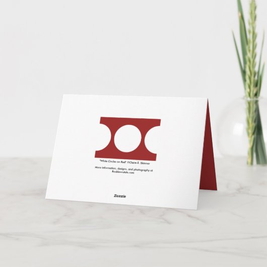 Witte cirkels op rood feestdagen kaart (Achterkant)