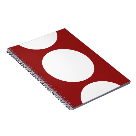 Witte cirkels op rood notitieboek (Rechterzijde)