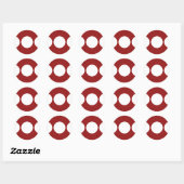 Witte cirkels op rood ronde sticker (Vel)