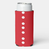 Witte cirkels op rood seltzer blikjeskoeler (Seltzer Achterkant)