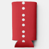 Witte cirkels op rood seltzer blikjeskoeler (Achterkant)