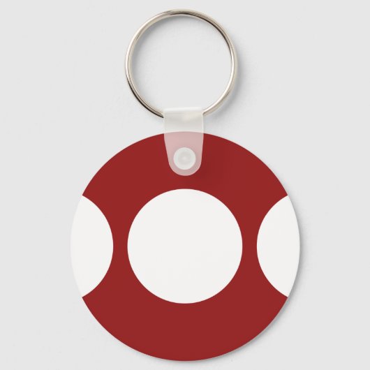 Witte cirkels op rood sleutelhanger (Voorkant)