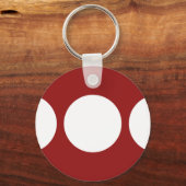 Witte cirkels op rood sleutelhanger (Voorkant)
