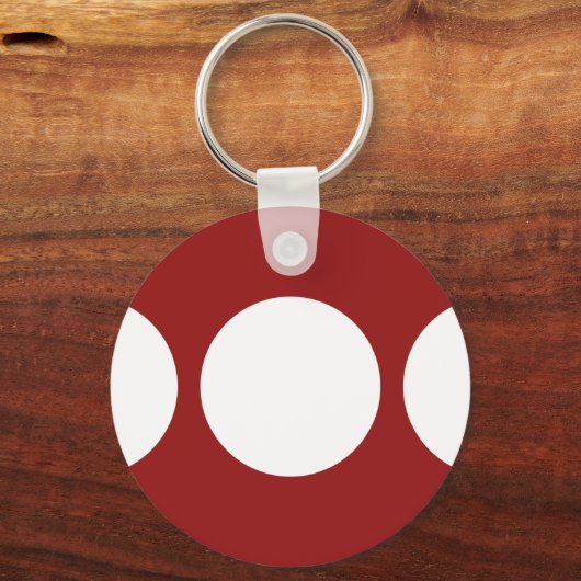 Witte cirkels op rood sleutelhanger (Voorkant)