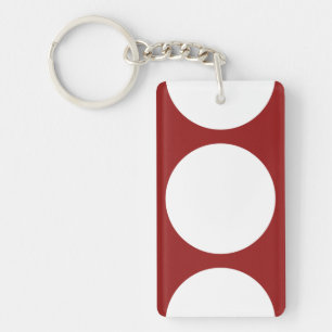 Witte cirkels op rood sleutelhanger