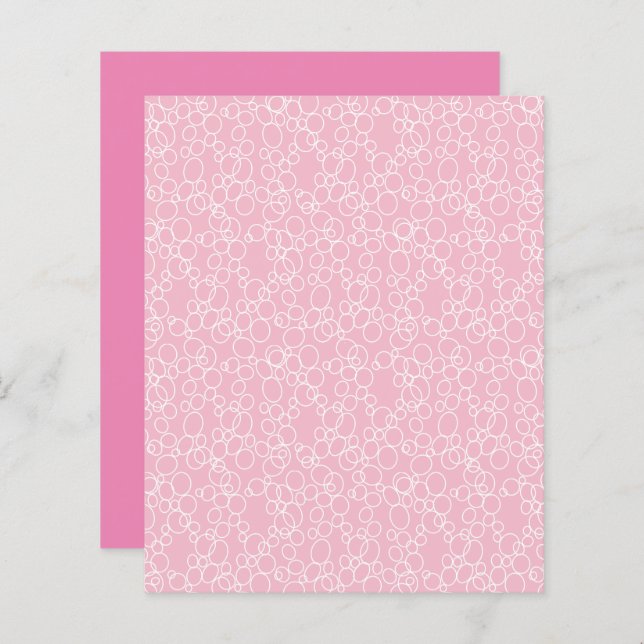 Witte cirkels op roze schroefboekpapier (Voorkant / Achterkant)