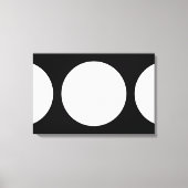 Witte cirkels op zwart canvas afdruk (Voorkant)