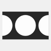 Witte cirkels op zwart rechthoekige sticker (Voorkant)