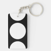 Witte cirkels op zwart sleutelhanger (achterkant)