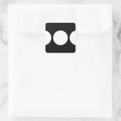 Witte cirkels op zwart vierkante sticker (Tas)