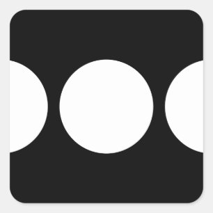 Witte cirkels op zwart vierkante sticker