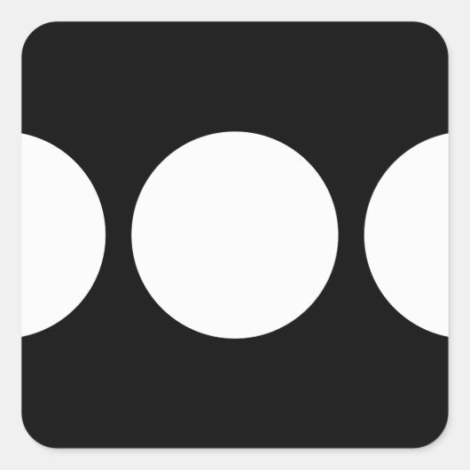Witte cirkels op zwart vierkante sticker (Voorkant)