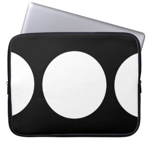 Witte cirkels op zwarte computer Sleeve