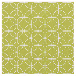 Witte cirkels pleinen op Avocado Green Mid Century Stof