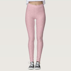 Witte cirkels Stippen Matig Blush Roze bovenzijde Leggings