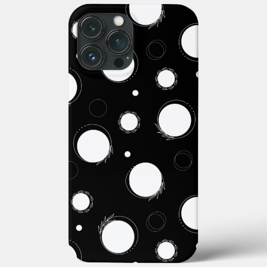 Witte cirkels, zwarte IPhone/iPad-draagtas met ach Case-Mate iPhone Case (Achterkant)
