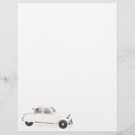 Witte citroen 2CV (Voorkant)