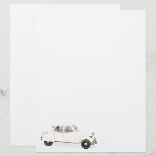 Witte citroen 2CV (Voorkant / Achterkant)