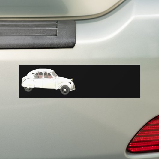 Witte citroen 2CV Bumpersticker (Op auto)