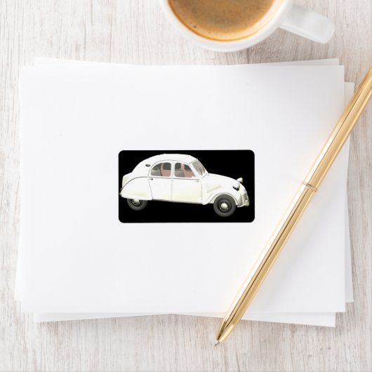 Witte citroen 2CV Etiket (Insitu)