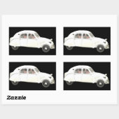 Witte citroen 2CV Rechthoekige Sticker (Vel)