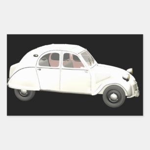 Witte citroen 2CV Rechthoekige Sticker