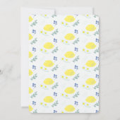 Witte citroen bloemmotief Baby shower uitnodiging (Achterkant)