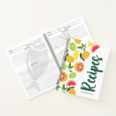 Witte Citrus Citroen Oranje Patroon Naam Recepten Notitieboek (Binnen)