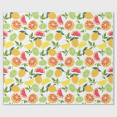 Witte citrusvrucht citroen Sinaasappel tangerine p Cadeaupapier (Vlak)