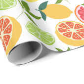 Witte citrusvrucht citroen Sinaasappel tangerine p Cadeaupapier (Rol Hoek)